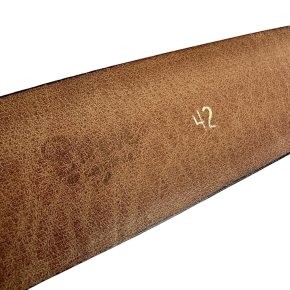 Men's Navajo Turquoise Silver Buckle Aniline Steerhide Black Leather Belt, 42 - Picture 8 of 12